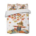 thumbnail image 1 of Quilts Queen Size Bedding Set, Fall Scarecrows Reversible Summer Quilt 3 Pieces, Thanksgiving Autumn Harvest Pumpkins Leaves Lightweight Bedspreads Coverlets with 2 Pillow Shams for All Seasons, 1 of 5