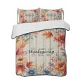thumbnail image 1 of Quilts Queen Size Bedding Set, Fall Wreath Reversible Summer Quilt 3 Pieces, Happy Thanksgiving Botanical Leaves Wooden Lightweight Bedspreads Coverlets with 2 Pillow Shams for All Seasons, 1 of 5