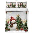 thumbnail image 1 of Quilts Queen Size Bedding Set, Gray Christmas Lightweight Quilted Comforter, Xmas Snowman Trees Snowflake Winter Soft Reversible Bedspread Coverlet with Pillow Covers for All Season, 90" x 96", 1 of 9