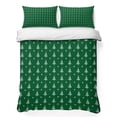 thumbnail image 1 of Quilts Queen Size Bedding Set, Green Christmas Lightweight Quilted Comforter, Xmas Pine Trees Dots Modern Minimalist Soft Reversible Bedspread Coverlet with Pillow Covers for All Season, 90" x 96", 1 of 9
