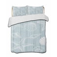 thumbnail image 1 of Quilts Queen Size Bedding Set, Ocean Beach Reversible Summer Quilt 3 Pieces, Summer Coastal Starfish Shell Conch Wooden Green Lightweight Bedspreads Coverlets with 2 Pillow Shams for All Seasons, 1 of 5