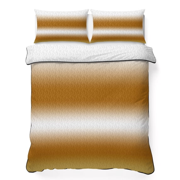Quilts Queen Size Bedding Set, Ombre Burnt Orange Lightweight Quilted Comforter, Modern Abstract Art Gradient Soft Reversible Bedspread Coverlet with Pillow Covers for All Season, 90" x 96"