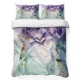 thumbnail image 1 of Quilts Queen Size Bedding Set, Purple Teal Lightweight Quilted Comforter, Modern Art Elegant Soft Reversible Bedspread Coverlet with Pillow Covers for All Season, 90" x 96", 1 of 9