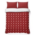 thumbnail image 1 of Quilts Queen Size Bedding Set, Red Christmas Lightweight Quilted Comforter, Xmas Trees Dots Modern Minimalist Style Soft Reversible Bedspread Coverlet with Pillow Covers for All Season, 90" x 96", 1 of 9