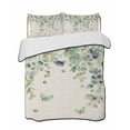 thumbnail image 1 of Quilts Queen Size Bedding Set, Sage Green Eucalyptus Lightweight Quilted Comforter, Weeping Botanical Leaves Linen Soft Reversible Bedspread Coverlet with Pillow Covers for All Season, 90" x 96", 1 of 7