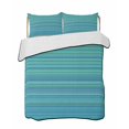 thumbnail image 1 of Quilts Queen Size Bedding Set, Teal Blue Striped Reversible Summer Quilt 3 Pieces, Thin Line Geometric Lightweight Bedspreads Coverlets with 2 Pillow Shams for All Seasons, 1 of 5