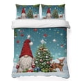 thumbnail image 1 of Quilts Queen Size Bedding Set, Teal Gnomes Christmas Lightweight Quilted Comforter, Xmas Tree Elk Snowflake Balls Soft Reversible Bedspread Coverlet with Pillow Covers for All Season, 90" x 96", 1 of 9