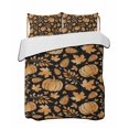thumbnail image 1 of Quilts Queen Size Bedding Set, Thanksgiving Fall Reversible Summer Quilt 3 Pieces, Retro Pumpkin Cones Maple Leaf Black Lightweight Bedspreads Coverlets with 2 Pillow Shams for All Seasons, 1 of 5