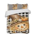 thumbnail image 1 of Quilts Queen Size Bedding Set, Thanksgiving Reversible Summer Quilt 3 Pieces, Fall Harvest Scarecrows Pumpkin Plaid Lightweight Bedspreads Coverlets with 2 Pillow Shams for All Seasons, 1 of 5