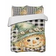 thumbnail image 1 of Quilts Queen Size Bedding Set, Thanksgiving Reversible Summer Quilt 3 Pieces, Fall Scarecrows Pumpkin Daisy Buffalo Plaid Lightweight Bedspreads Coverlets with 2 Pillow Shams for All Seasons, 1 of 5