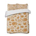 thumbnail image 1 of Quilts Queen Size Bedding Set, Thanksgiving Reversible Summer Quilt 3 Pieces, Retro Fall Harvest Pumpkin Cones Maple Leaf Lightweight Bedspreads Coverlets with 2 Pillow Shams for All Seasons, 1 of 5
