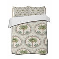 thumbnail image 1 of Quilts Queen Size Bedding Set, Vintage Palm Trees Reversible Summer Quilt 3 Pieces, Summer Botanical Retro Art Lightweight Bedspreads Coverlets with 2 Pillow Shams for All Seasons, 1 of 5