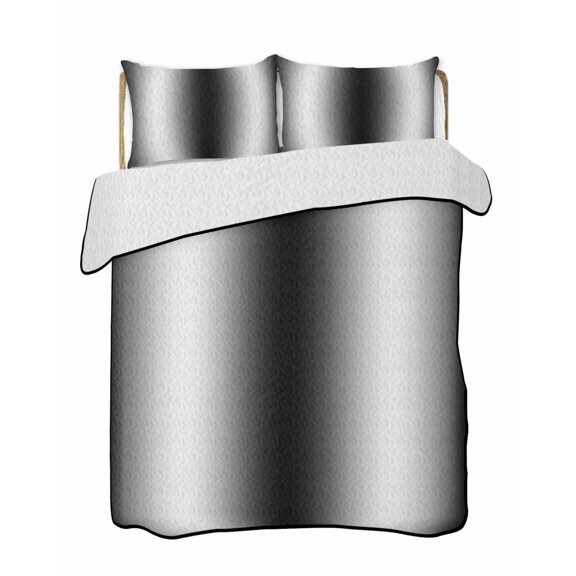 Quilts Queen Size, Black White Ombre Soft Comforter Bedding Set for Bed, Abstract Art Modern Black Gradient Lightweight Quilted Bedspread with Pillow Cover(2 Pieces) for All Season, 90x96 Inch