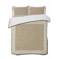 thumbnail image 1 of Quilts Queen Size, Brown Geometric Soft Comforter Bedding Set for Bed, White Greek Key Design Burlap Modern Art Lightweight Quilted Bedspread with Pillow Cover(2 Pieces) for All Season, 90x96 Inch, 1 of 6