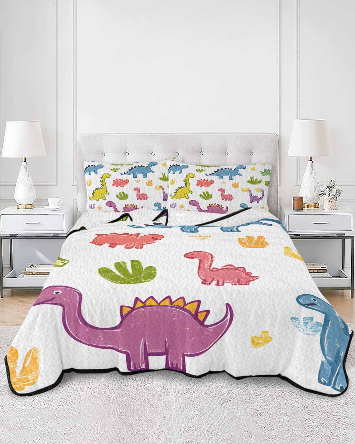 Aminata kids Dino Bettwäsche 135x200 Jungen Baumwolle Dinosaurier Dino Motiv Kinder Bettwäsche Wende Set T Rex mit Reißverschluss grün   2tlg ab 39,95 € (April 2026