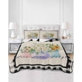 thumbnail image 1 of Quilts Queen Size, French Country Daisies Flower, Soft Comforter Bedding Set for Bed, Farmhouse Rustic Sunflowers Plaid Plants Lightweight Quilted Bedspread with Pillow Cover(2 Pieces), 90x96 Inch, 1 of 6