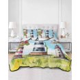 thumbnail image 1 of Quilts Queen Size, Lighthouse Soft Comforter Bedding Set for Bed, Red Black Summer Oil Painting Ocean Beach Lightweight Quilted Bedspread with Pillow Cover(2 Pieces) for All Season, 90x96 Inch, 1 of 6
