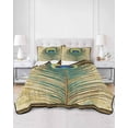 thumbnail image 1 of Quilts Queen Size, Retro Peacock Feathers Soft Comforter Bedding Set for Bed, Vintage Abstract Art Lightweight Quilted Bedspread with Pillow Cover(2 Pieces) for All Season, 90x96 Inch, 1 of 6