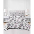 thumbnail image 1 of Quilts Queen Size, Spring Botanical Birds Soft Comforter Bedding Set for Bed, Garden Floral Twigs Farmhouse Lightweight Quilted Bedspread with Pillow Cover(2 Pieces) for All Season, 90x96 Inch, 1 of 6