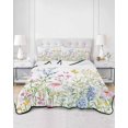 thumbnail image 1 of Quilts Queen Size, Spring Floral Soft Comforter Bedding Set for Bed, Colorful Watercolor Botanical Summer Lightweight Quilted Bedspread with Pillow Cover(2 Pieces) for All Season, 90x96 Inch, 1 of 6