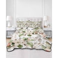 thumbnail image 1 of Quilts Queen Size, Spring Floral Soft Comforter Bedding Set for Bed, Green Botanical Flowers Watercolor Lightweight Quilted Bedspread with Pillow Cover(2 Pieces) for All Season, 90x96 Inch, 1 of 6