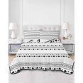 thumbnail image 1 of Quilts Queen Size, White Boho Geometric Soft Comforter Bedding Set for Bed, Abstract Art Dots Striped Lightweight Quilted Bedspread with Pillow Cover(2 Pieces) for All Season, 90x96 Inch, 1 of 6