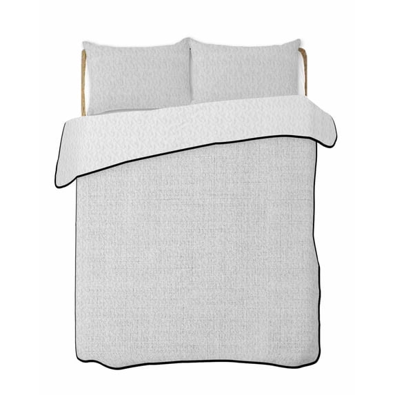 Quilts Queen Size, White Soft Comforter Bedding Set for Bed, Farmhouse Burlap Solid White Color Modern Linen Texture Lightweight Quilted Bedspread with Pillow Cover(2 Pieces), 90x96 Inch