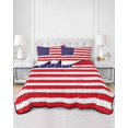 thumbnail image 1 of Quilts Twin Size, American Flag Soft Comforter Bedding Set for Bed, Retro Rustic Stars And Stripes US Flag Lightweight Quilted Bedspread with Pillow Cover(2 Pieces) for All Season, 68x86 Inch, 1 of 6