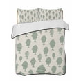 thumbnail image 1 of Quilts Twin Size Bedding Set, Abstract Art Fish Green Lightweight Quilted Comforter, Coastal Ocean Summer Marine Life Soft Reversible Bedspread Coverlet with Pillow Covers for All Season, 68" x 86", 1 of 7