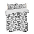 thumbnail image 1 of Quilts Twin Size Bedding Set, Black White Cat Lightweight Quilted Comforter, Modern Striped Geometric Abstract Soft Reversible Bedspread Coverlet with Pillow Covers for All Season, 68" x 86", 1 of 7