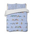 thumbnail image 1 of Quilts Twin Size Bedding Set, Blue Birds Lightweight Quilted Comforter, Funny Cute Snowflake Wire Sparrow Soft Reversible Bedspread Coverlet with Pillow Covers for All Season, 68" x 86", 1 of 7