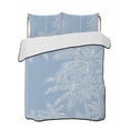 thumbnail image 1 of Quilts Twin Size Bedding Set, Blue Palm Tree Lightweight Quilted Comforter, Summer Beach Coastal Tropical Botanical Soft Reversible Bedspread Coverlet with Pillow Covers for All Season, 68" x 86", 1 of 7