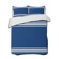 thumbnail image 1 of Quilts Twin Size Bedding Set, Blue Striped Lightweight Quilted Comforter, Farmhouse Blue White Stripes Soft Reversible Bedspread Coverlet with Pillow Covers for All Season, 68" x 86", 1 of 7