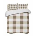 thumbnail image 1 of Quilts Twin Size Bedding Set, Brown Plaid Lightweight Quilted Comforter, Spring Summer Farmhouse Buffalo Checkered Soft Reversible Bedspread Coverlet with Pillow Covers for All Season, 68" x 86", 1 of 7