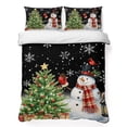 thumbnail image 1 of Quilts Twin Size Bedding Set, Christmas Snowman Lightweight Quilted Comforter, Black Cardinal Bird Xmas Snowflake Tree Soft Reversible Bedspread Coverlet with Pillow Covers for All Season, 68" x 86", 1 of 9