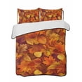 thumbnail image 1 of Quilts Twin Size Bedding Set, Fall Lightweight Quilted Comforter, Autumn Modern Country Abstract Maple Leaf Textured Soft Reversible Bedspread Coverlet with Pillow Covers for All Season, 68" x 86", 1 of 7