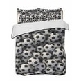 thumbnail image 1 of Quilts Twin Size Bedding Set, Football Sports Lightweight Quilted Comforter, Modern Chic Classic Soccer Textured Soft Reversible Bedspread Coverlet with Pillow Covers for All Season, 68" x 86", 1 of 7