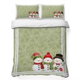 thumbnail image 1 of Quilts Twin Size Bedding Set, Green Christmas Snowflakes Lightweight Quilted Comforter, Winter Xmas Cute Snowman Plaid Soft Reversible Bedspread Coverlet with Pillow Covers for All Season, 68" x 86", 1 of 9
