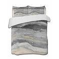 thumbnail image 1 of Quilts Twin Size Bedding Set, Grey Coastal Lightweight Quilted Comforter, Summer Beach Nautical Abstract Art Soft Reversible Bedspread Coverlet with Pillow Covers for All Season, 68" x 86", 1 of 7