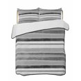 thumbnail image 1 of Quilts Twin Size Bedding Set, Grey Nordic Style Stripes Lightweight Quilted Comforter, Black Gray Texture Soft Reversible Bedspread Coverlet with Pillow Covers for All Season, 68" x 86", 1 of 7