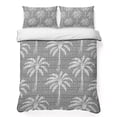 thumbnail image 1 of Quilts Twin Size Bedding Set, Grey Palm Tree Lightweight Quilted Comforter, Summer Botanical Tropical Tree Soft Reversible Bedspread Coverlet with Pillow Covers for All Season, 68" x 86", 1 of 9
