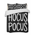 thumbnail image 1 of Quilts Twin Size Bedding Set, Halloween Lightweight Quilted Comforter, Fall Modern Funny Letters Hocus Pocus Black Soft Reversible Bedspread Coverlet with Pillow Covers for All Season, 68" x 86", 1 of 7