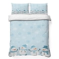 thumbnail image 1 of Quilts Twin Size Bedding Set, Lake Blue Snowman Christmas Lightweight Quilted Comforter, Xmas Snowflake Winter Snowman Soft Reversible Bedspread Coverlet with Pillow Covers for All Season, 68" x 86", 1 of 9