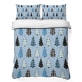 thumbnail image 1 of Quilts Twin Size Bedding Set, Light Blue Christmas Lightweight Quilted Comforter, Winter Xmas Trees Snowflakes Plaid Dots Reversible Bedspread Coverlet with Pillow Covers for All Season, 68" x 86", 1 of 9
