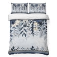 thumbnail image 1 of Quilts Twin Size Bedding Set, Navy Blue Poinsettia Christmas Lightweight Quilted Comforter, Xmas Winter Flowers Leaves Soft Reversible Bedspread Coverlet with Pillow Covers for All Season, 68" x 86", 1 of 9