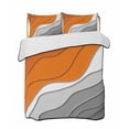 thumbnail image 1 of Quilts Twin Size Bedding Set, Orange Grey Ombre Lightweight Quilted Comforter, Modern Geometric Abstract Aesthetics Cream Soft Bedspread Coverlet with Pillow Covers for All Season, 68" x 86", 1 of 7