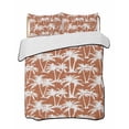 thumbnail image 1 of Quilts Twin Size Bedding Set, Orange Palm Tree Summer Lightweight Quilted Comforter, Beach Tropical Botanical Coastal Soft Reversible Bedspread Coverlet with Pillow Covers for All Season, 68" x 86", 1 of 7
