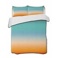 thumbnail image 1 of Quilts Twin Size Bedding Set, Orange Teal Ombre Lightweight Quilted Comforter, Gradient Abstract Modern Art Soft Reversible Bedspread Coverlet with Pillow Covers for All Season, 68" x 86", 1 of 7