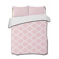 thumbnail image 1 of Quilts Twin Size Bedding Set, Pink Morocco Lightweight Quilted Comforter, Geometric Moroccan National Abstract Art Soft Reversible Bedspread Coverlet with Pillow Covers for All Season, 68" x 86", 1 of 7