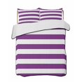thumbnail image 1 of Quilts Twin Size Bedding Set, Purple Stripes Lightweight Quilted Comforter, Simple Purple White Texture Soft Reversible Bedspread Coverlet with Pillow Covers for All Season, 68" x 86", 1 of 7